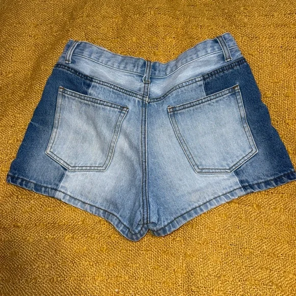 Two Toned Denim Shorts - Picture 5 of 5